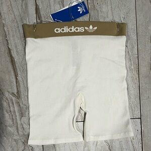 Adidas Women’s Ribbed White and Tan Shorts
